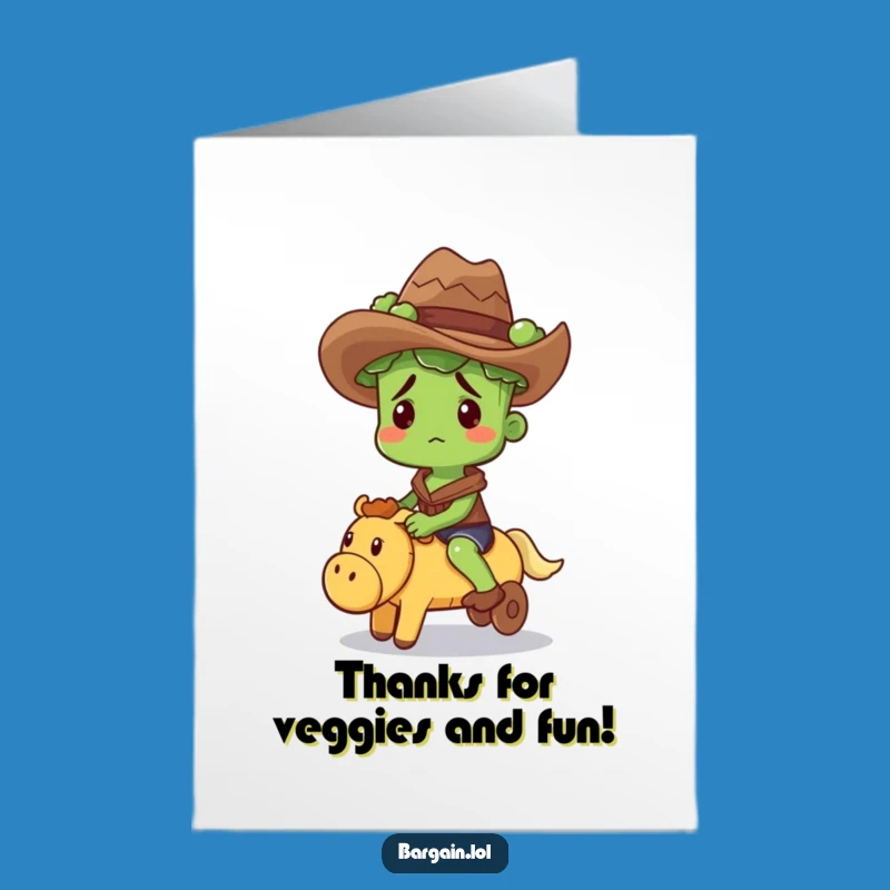 Free Printable Funny Thank You Card: Broccoli Cowboy Express