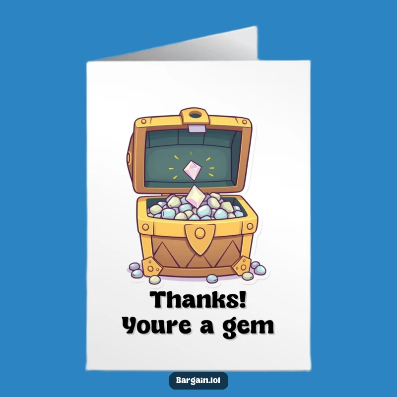 Free Printable Gem Treasure Thank You Card - Abundant Gratitude Downloadable Gift