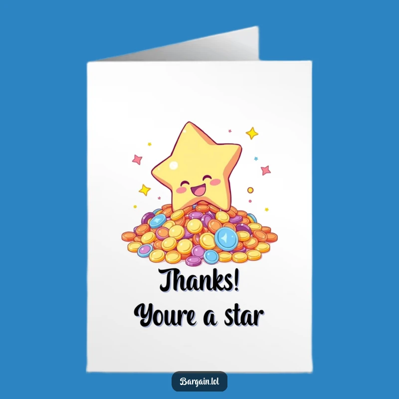 Free Printable Star Coins Thank You Card - Gratitude Coins Downloadable Gift