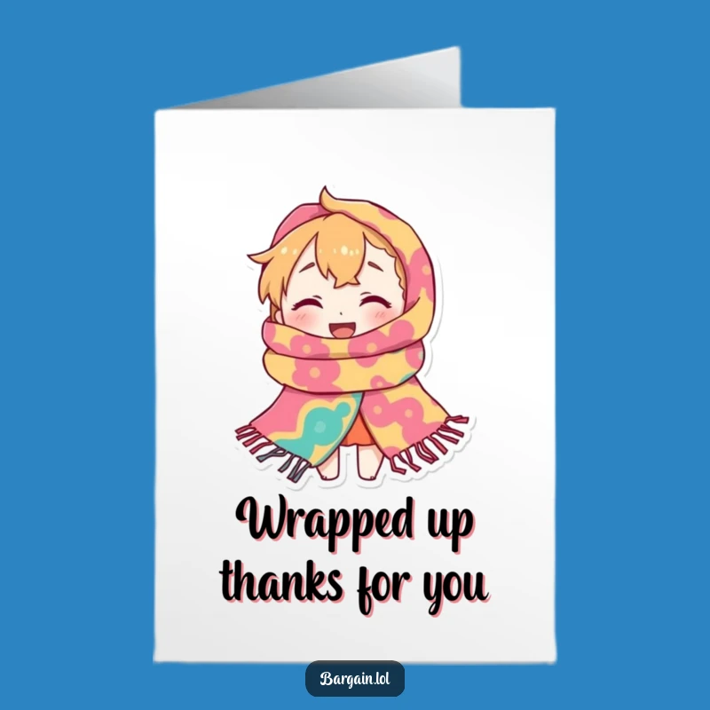 Free Printable Thank You Card: Cozy Scarf Gratitude, a Downloadable Humorous Appreciation Gift