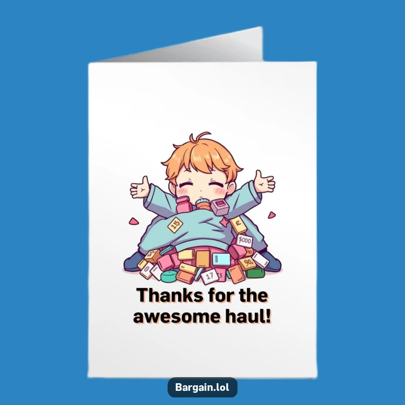 Thank You Free Printable Card: Absurd Clothing Enthusiast Grateful for Discounts, Downloadable