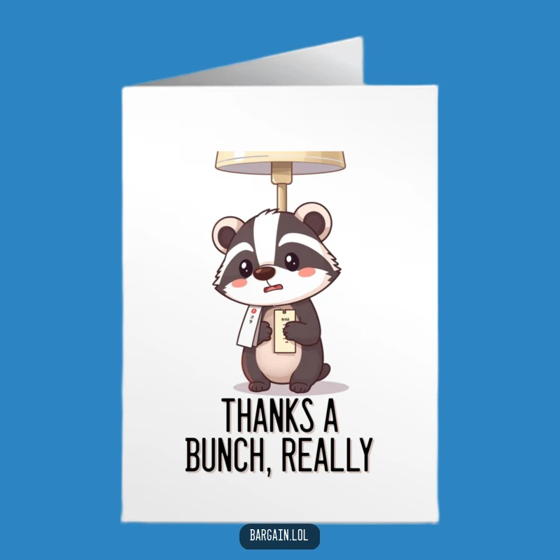 Funny Free Printable Thank You: Badger's Lamp Price Amazement!