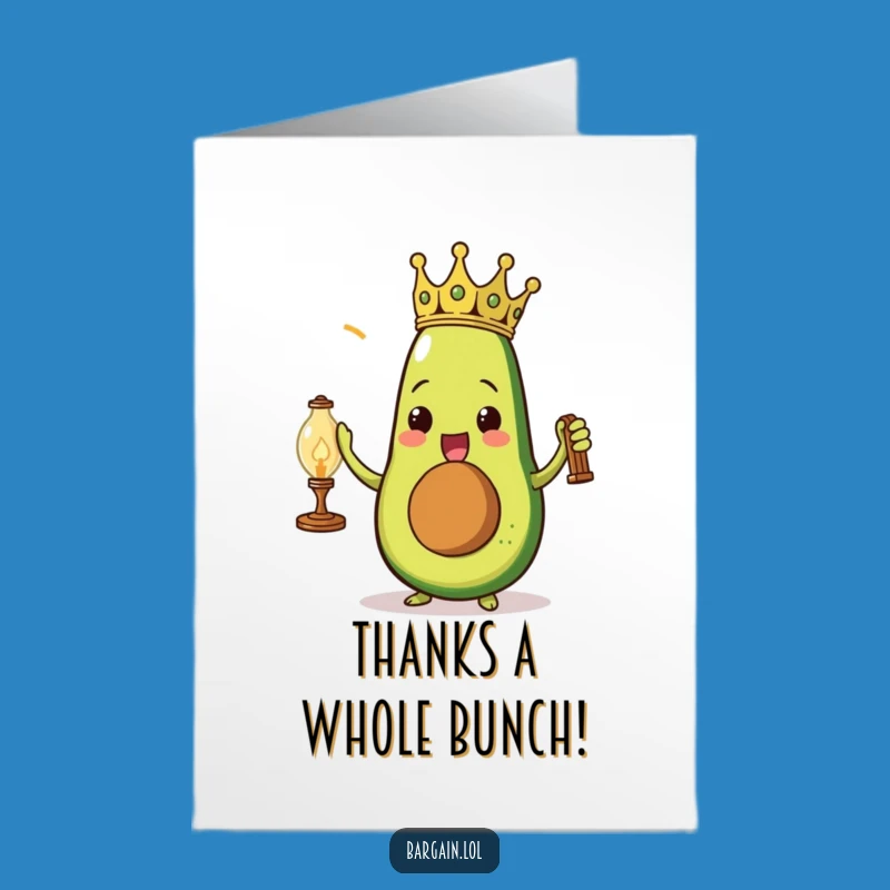 Free Printable Avocado King Thank You Card: Regal Thanks Downloadable Gift