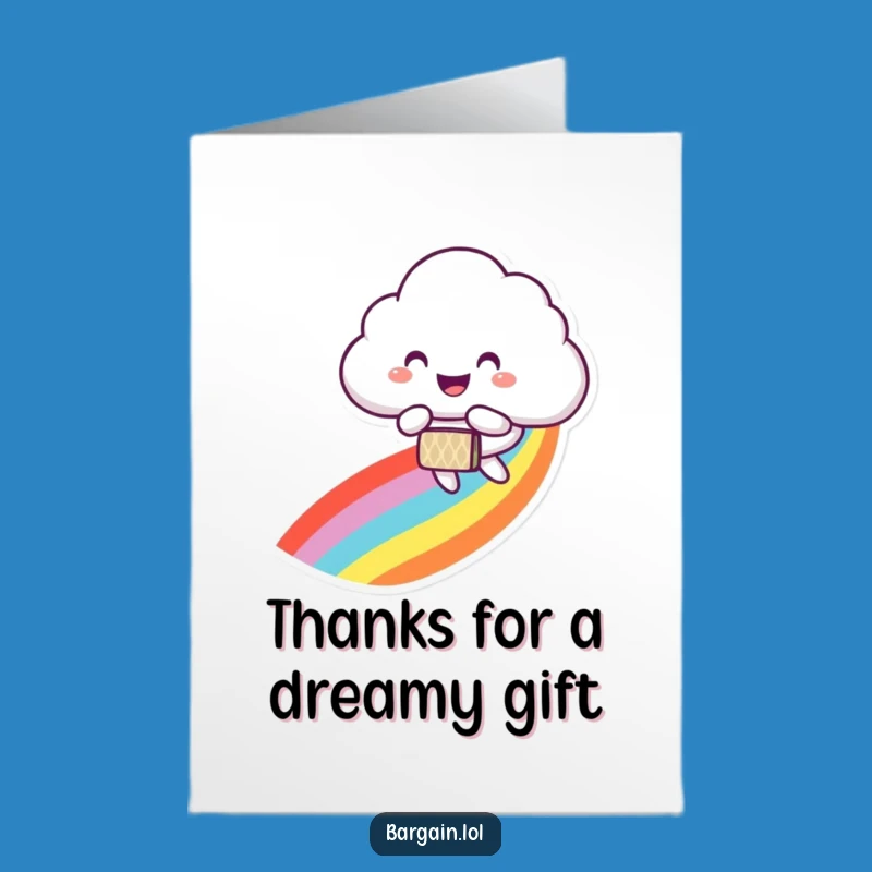 Cloud Nine Thanks Free Printable Card - Rainbow Gift Digital Surprise