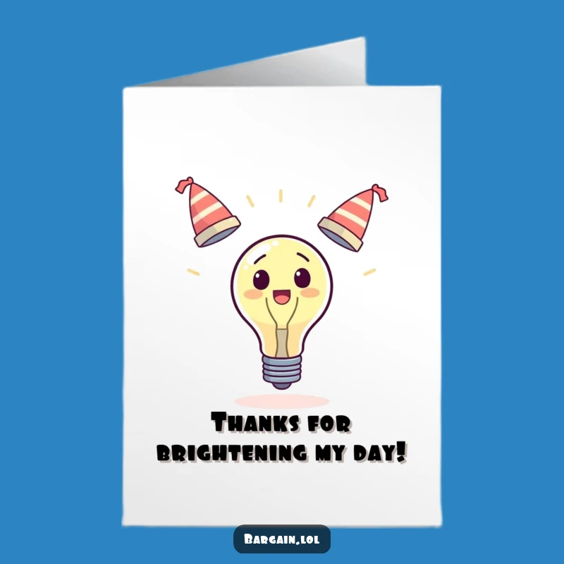 Free Printable Thank You Card: Lightbulb's Juggling Thanks, Downloadable Gratitude