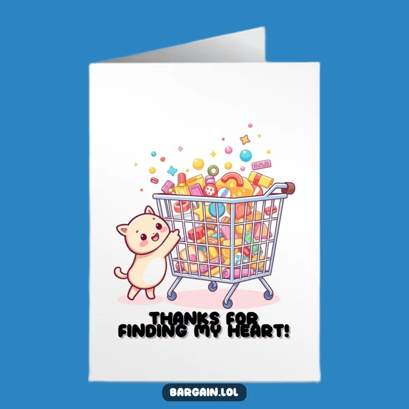 Free Printable Bargain Bin Thank You Card: Happy Treasure, Quirky Downloadable Gift