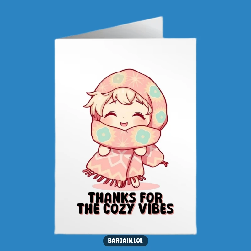 Free Printable Thank You Card: Scarf Character, Humorous Downloadable Appreciation Gift