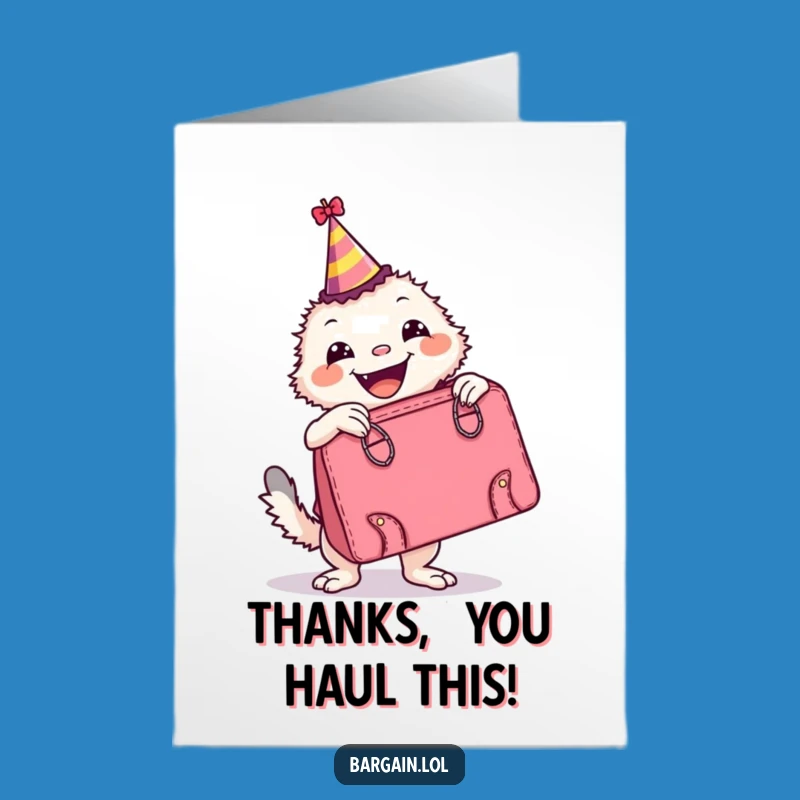 Free Printable Thank You Card: Creature's Party & Retro Bag - Downloadable Gift!