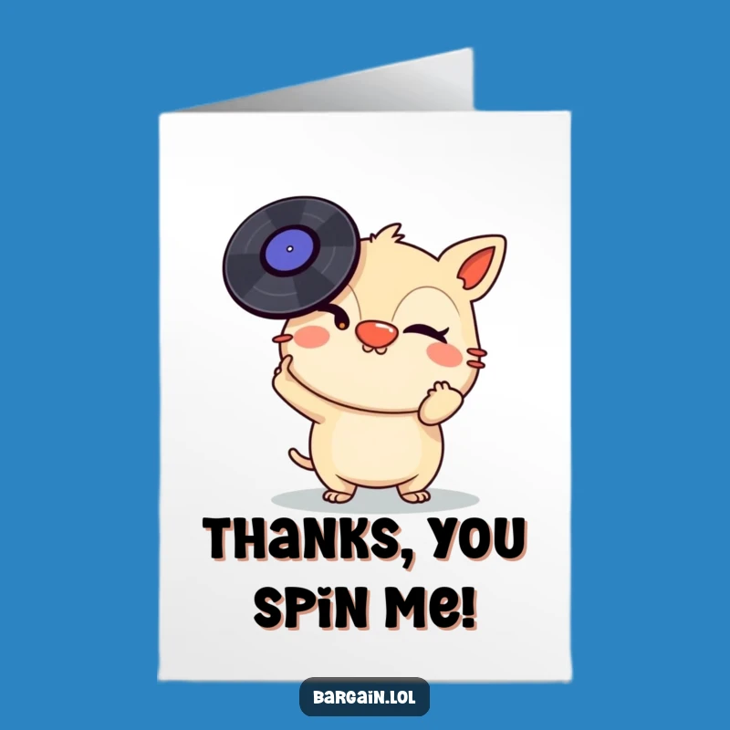 Free Printable Thank You Card: Winking Vinyl Record Balancer - Downloadable Gift!