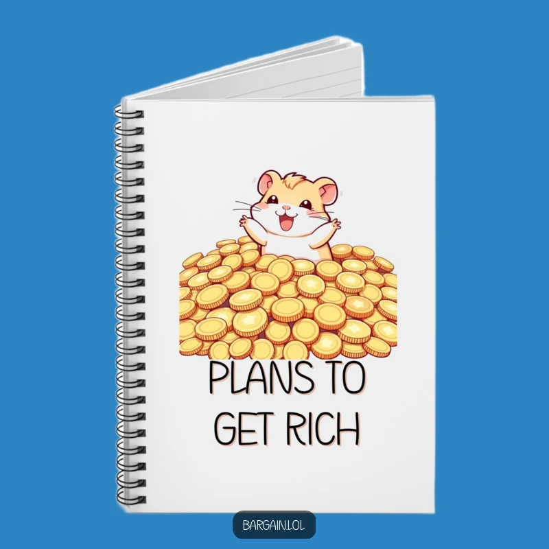 Funny Hamster Coin Dive Notebook - Jot Down Riches with Humor Gift