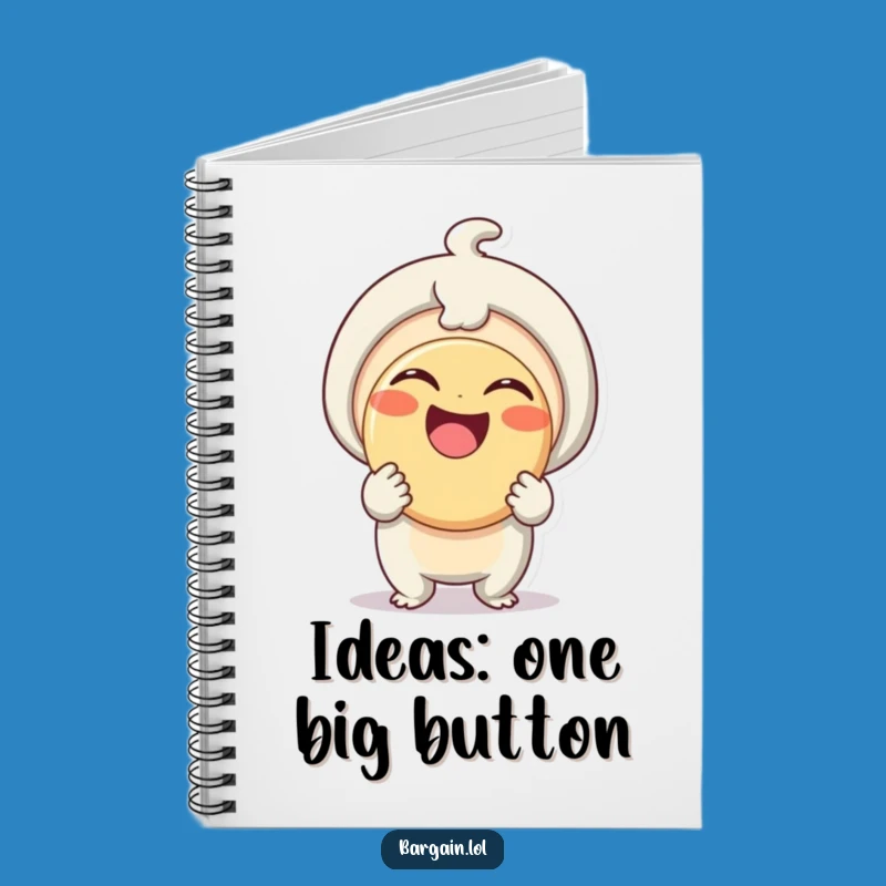 Funny Button Ideas Notebook: Jot Down Your Thoughts with This Delightful Being's Giant Button!