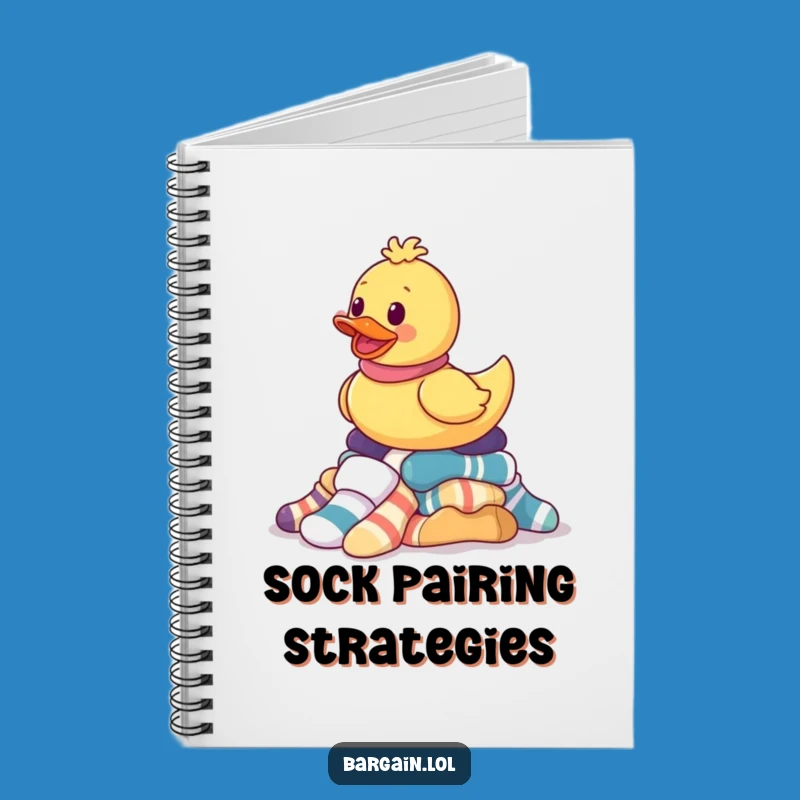 Funny Rubber Ducky Sock Notebook - Gift for Laundry Lovers & Organizers