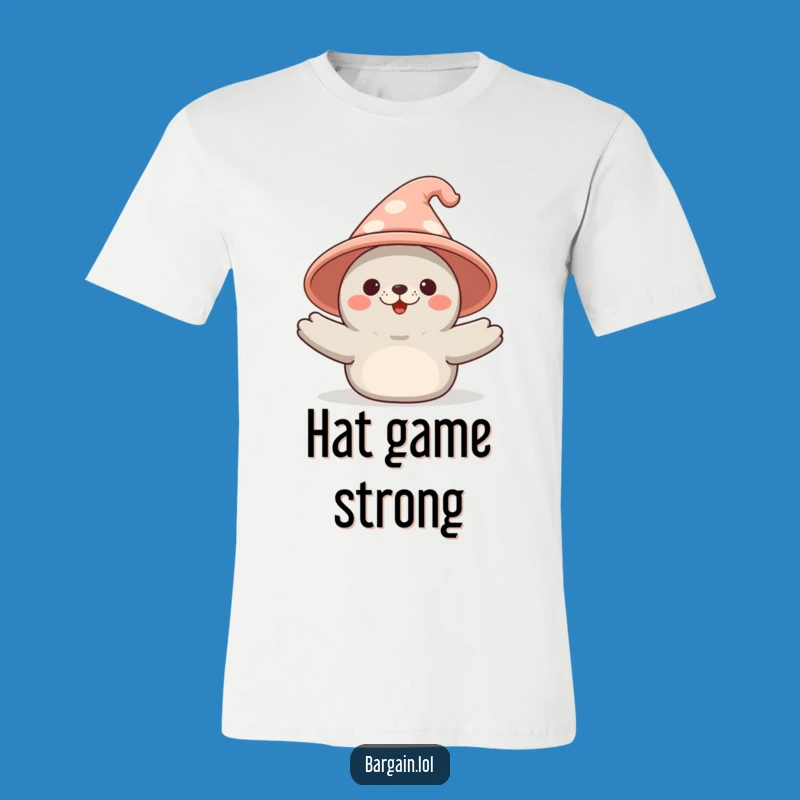 Funny Kawaii Seal T-Shirt: Triumphantly Sporting a Giant Novelty Hat
