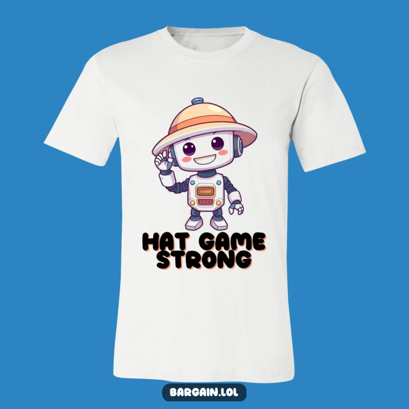 Funny Robot Hat Attempt T-Shirt: Humorous Tee for Gadget Fans
