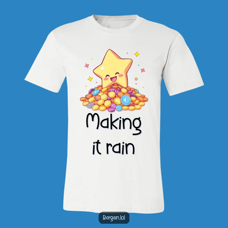 Funny Star Coins T-Shirt - Gleeful Dive Tee, Comfortable & Humorous, Great Funny Gift