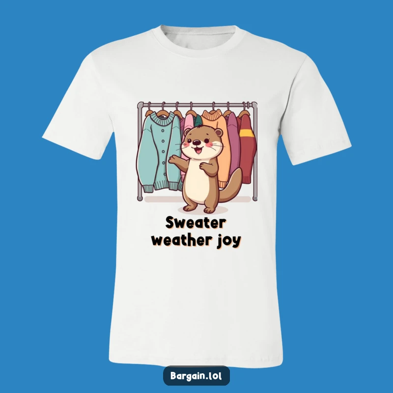 Funny Kawaii Otter T-Shirt: Happy Dance for Sweater Lovers