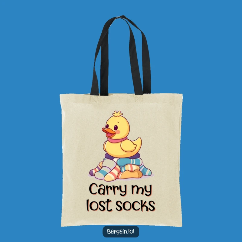 Funny Rubber Ducky Sock Tote Bag - Whimsical Laundry Gift