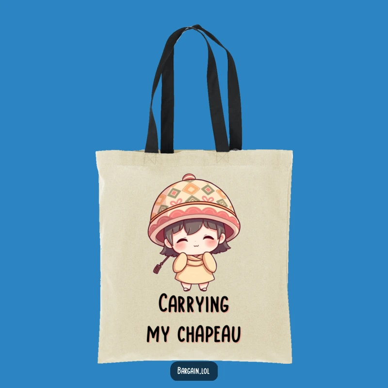 Funny Large Hat Tote Bag - Shy Fashion Accessory Gift