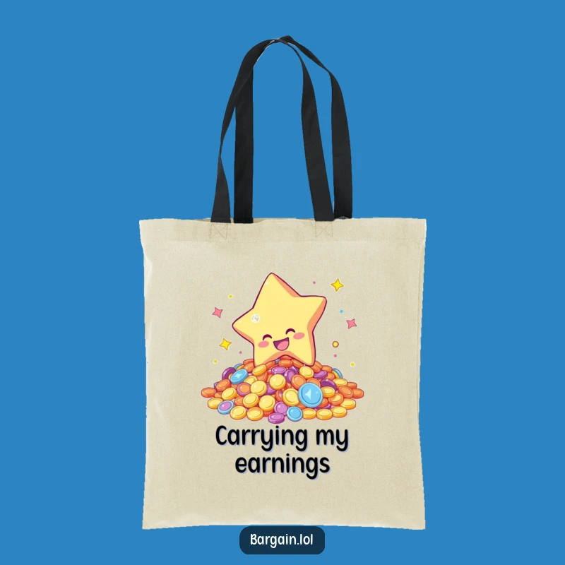 Funny Star Coins Tote Bag - Spacious Carry-All, Stylish & Humorous, Perfect Funny Gift