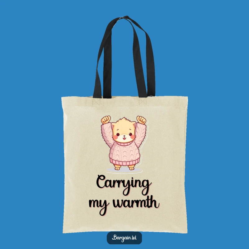 Funny Sweater Style Tote: Fuzzy Friend's Find, Practical Humor Gift