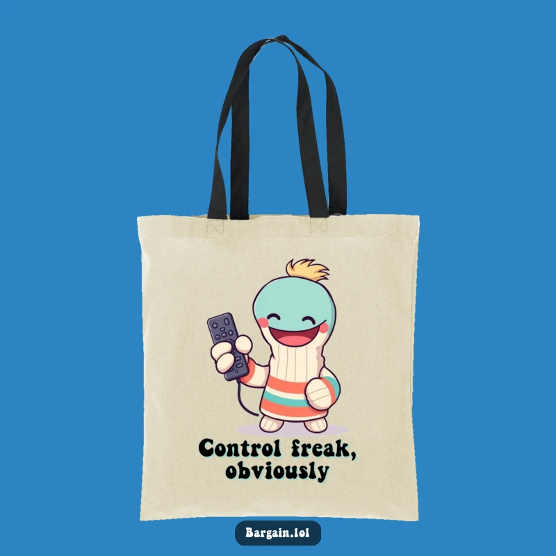 Funny Sock Puppet Remote Control Tote Bag: Carry Your Laughs in Style, Great Funny Gift