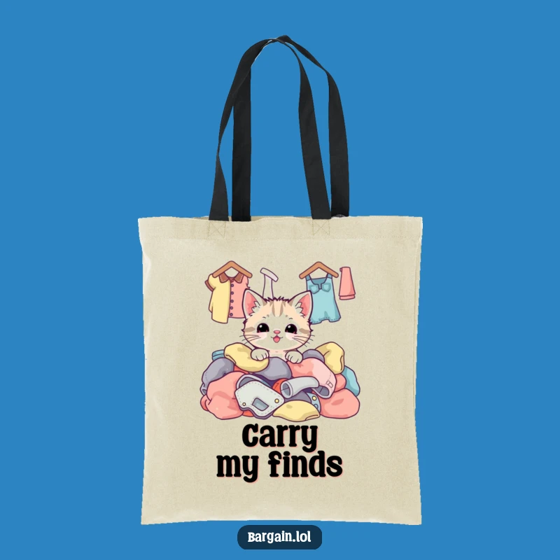 Funny Kawaii Kitten Tote Bag: Chic Thrift Store Accessory Gift