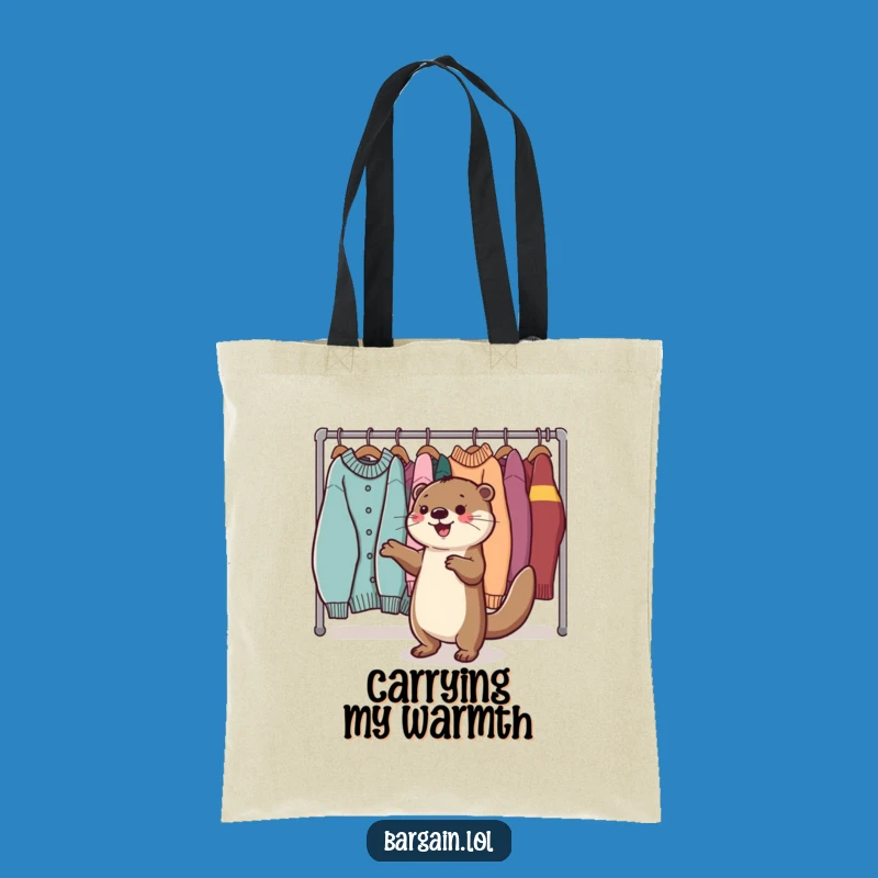 Funny Kawaii Otter Tote Bag: Carrying Sweater Season Joy