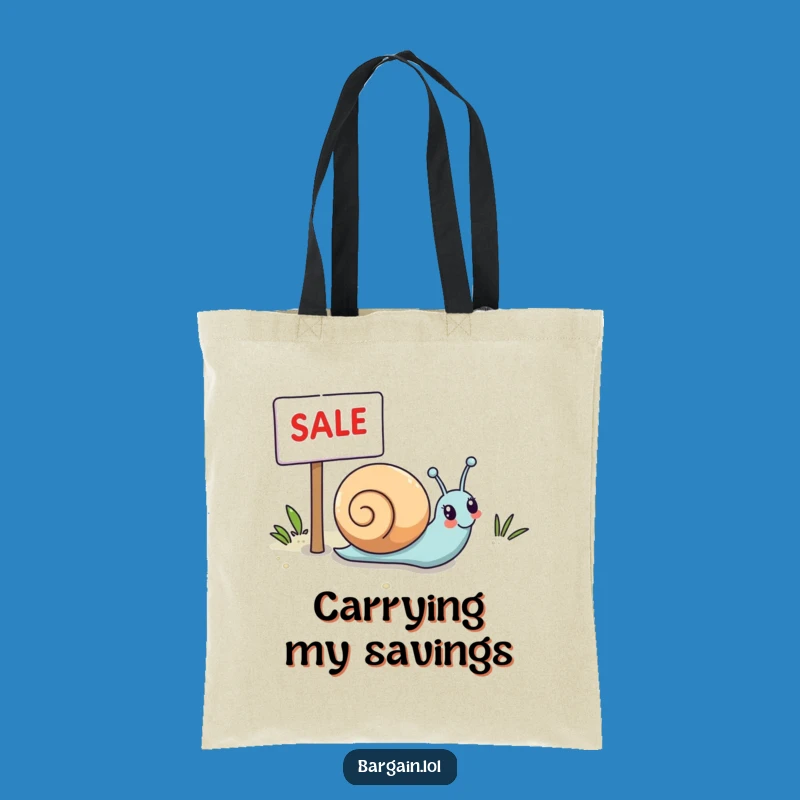 Funny Kawaii Snail Tote Bag: Carrying Sale Treasures