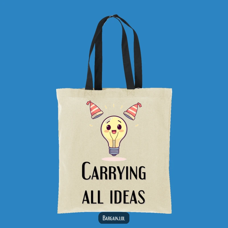 Funny Surprised Lightbulb Juggling Hats Tote Bag: Carry Your Brilliance, Ideal Funny Gift