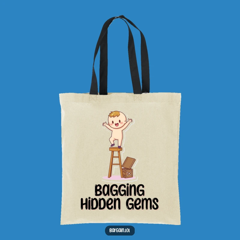Funny Treasure Hunter Tote Bag: Carry Your Goals with This Cartoony Figure's Quest!