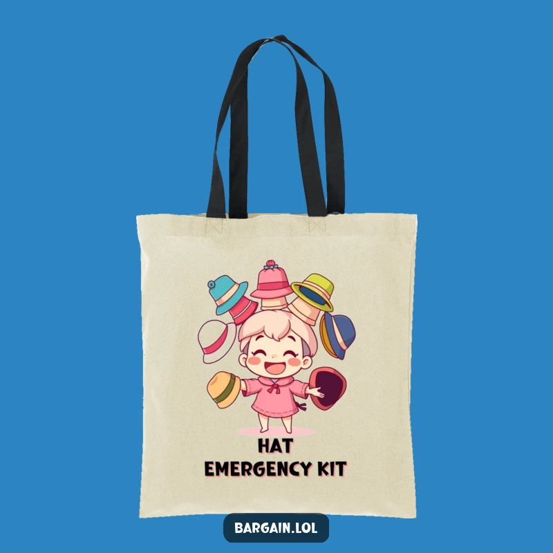 Funny Tote Bag: Juggling Hats Character - Grinning Fun, Carry-All Funny Gift