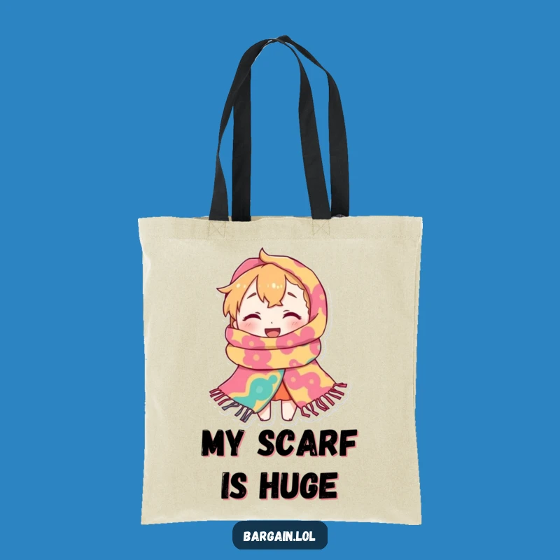Funny Scarf Surprise Tote Bag: Tiny Character's Huge Scarf Adventure, Carry the Fun!