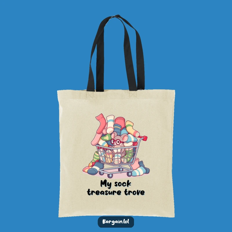 Funny Sock Cart Tote Bag: Monocle Mouse Carry-All, Perfect Novelty Gift