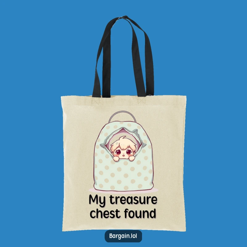 Funny Thrift Bag Tote: Carry Your Treasures With Tiny Character Surprise
